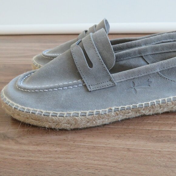 MANEBI Hamptons Loafers Espadrilles in Gray Suede Minimalist Quiet Luxury US 6 - Picture 4 of 12